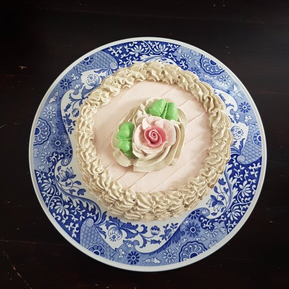 Vintage Spode Italian Blue & White Cake Plate - Elegant Serving Platter - Picture 3 of 11